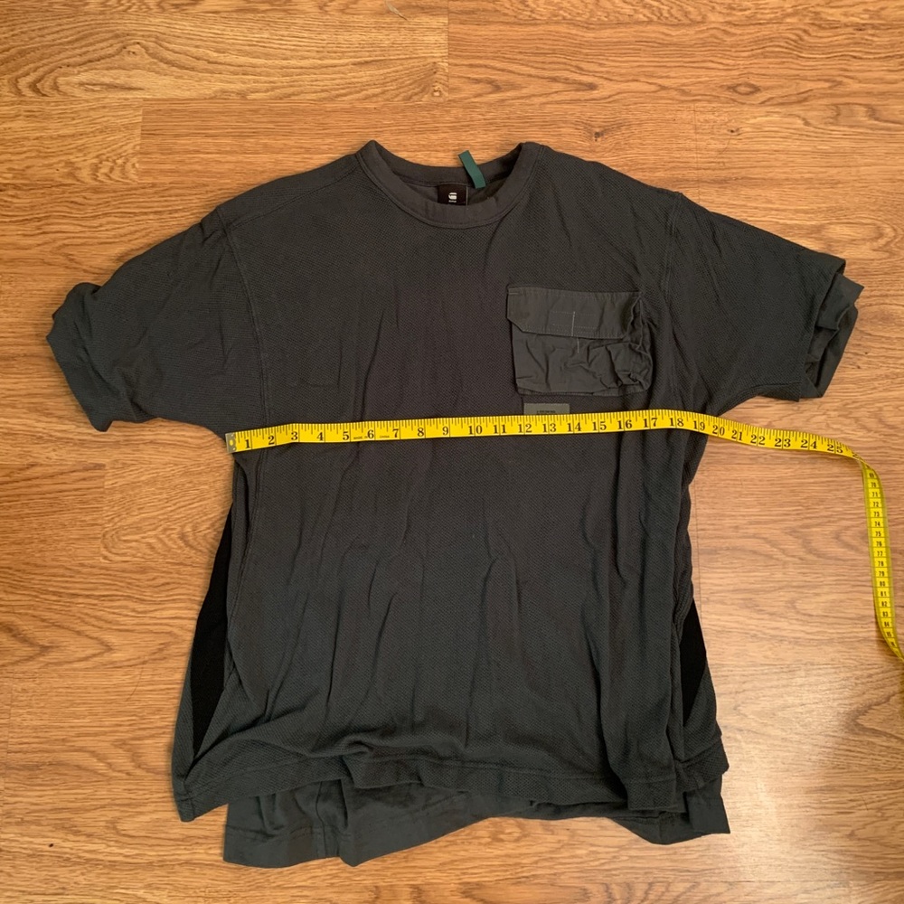 G-Star Mesh Pocket Loose T-Shirt Gray Grey Graphite Double Layer Shirt Large
